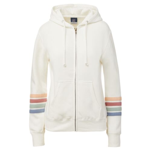Women's Striped Sleeves Full-Zip Hooded Sweatshirt Thumbnail