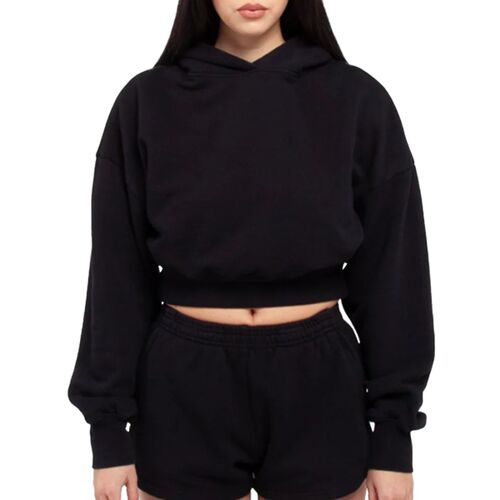 Women's Garment-Dyed Crop Hooded Sweatshirt Thumbnail