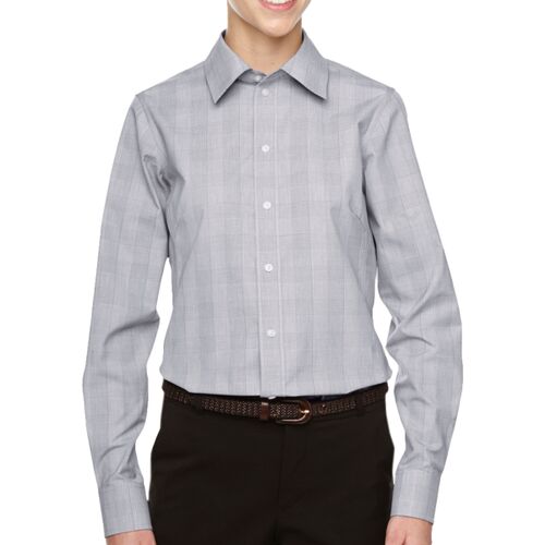 Women's Crown Collection® Glen Plaid Woven Dress Shirt Thumbnail