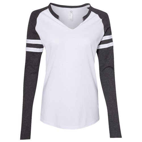 Women's Fine Jersey Mash Up Long Sleeve T-Shirt Thumbnail