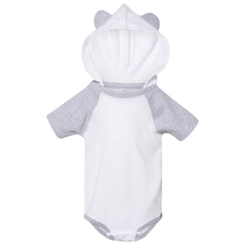 Infant Fine Jersey Raglan Bodysuit with Hood & Ears Thumbnail