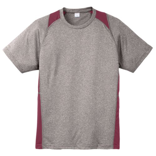 Unisex Heather Colorblock Poly T Shirt Thumbnail